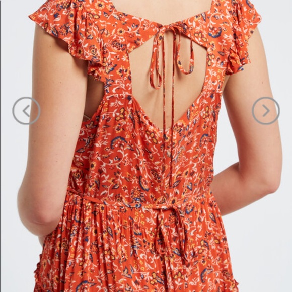 B.O.G. Collective Tineo Pumpkin Floral Tiered Mini Dress - Picture 4 of 6